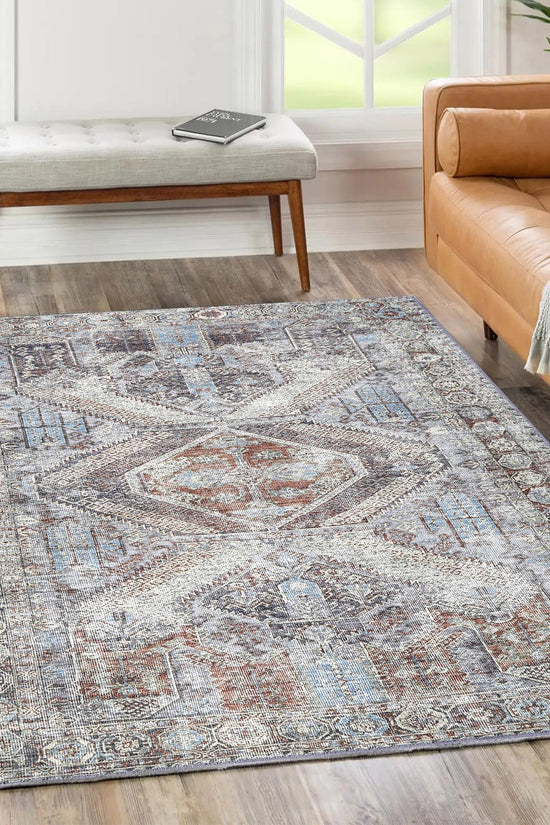 Le Grand Louvre Blue Washable Rug - VITAL 0005-00