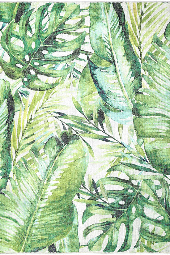 Wild Borneo Green Washable Rug - VITAL 1090-00