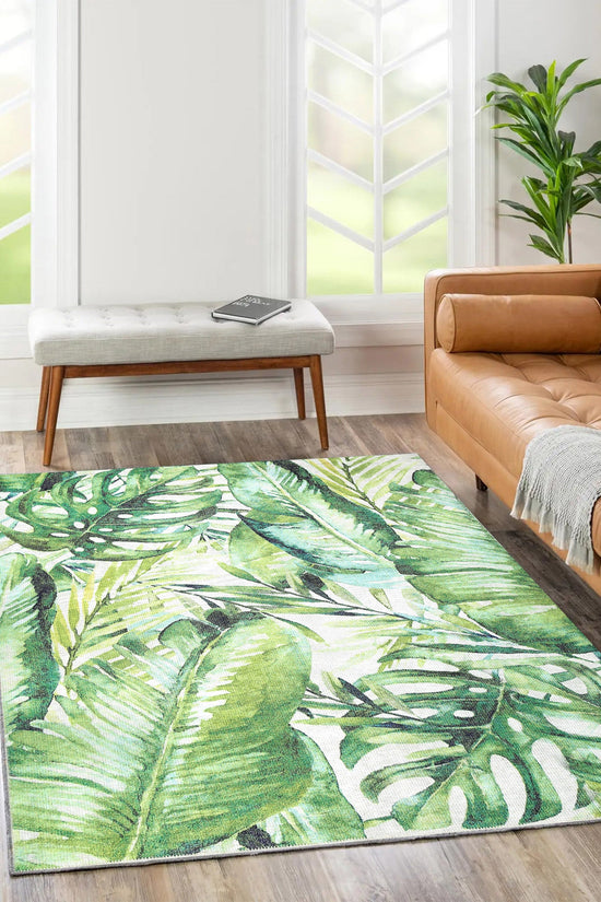 Wild Borneo Green Washable Rug - VITAL 1090-00