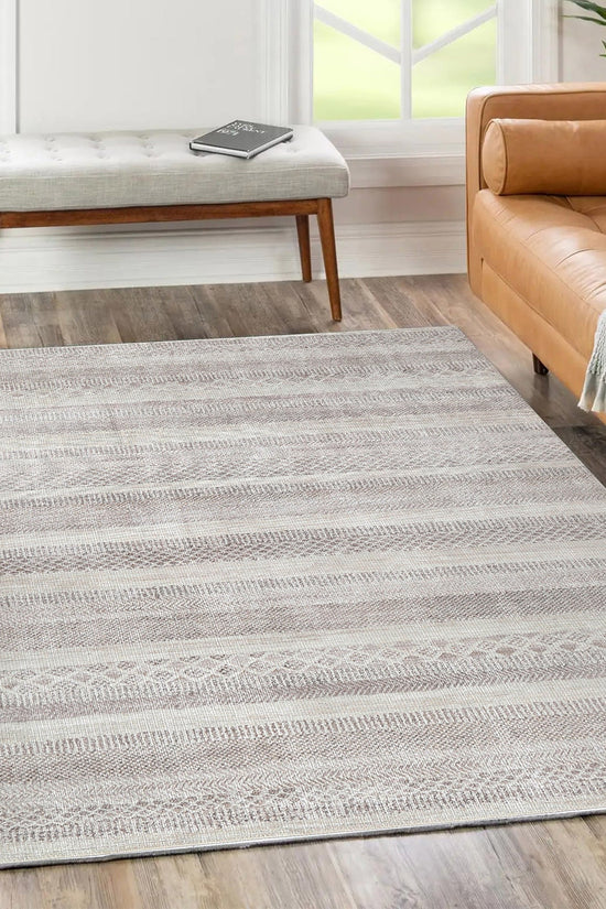 Mojave Lines Desert Beige Washable Rug - VITAL 1093-00