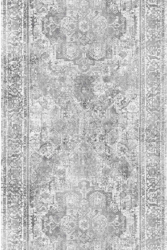 Distressed Vintage Chilaz Grey Runner Rug - VITAL 2085-04