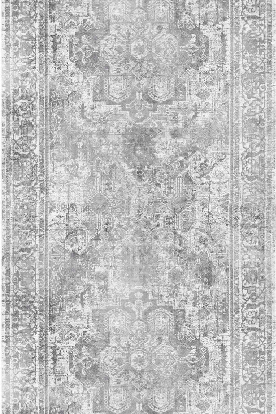Distressed Vintage Chilaz Grey Runner Rug - VITAL 2085-04