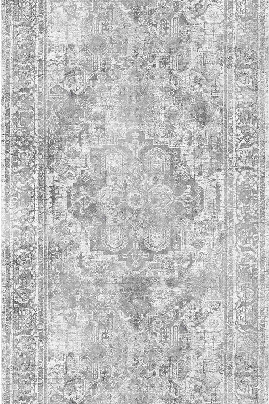 Distressed Vintage Chilaz Grey Runner Rug - VITAL 2085-04
