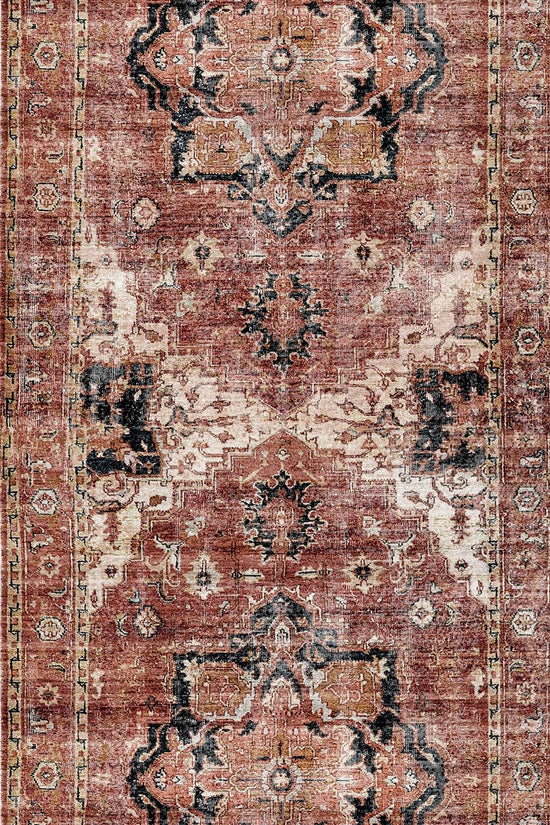 Distressed Vintage Cezanne Terracotta Runner - VITAL 2244-01