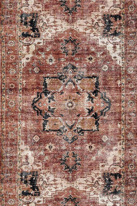 Distressed Vintage Cezanne Terracotta Runner - VITAL 2244-01