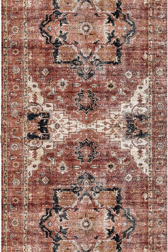 Distressed Vintage Cezanne Terracotta Runner - VITAL 2244-01