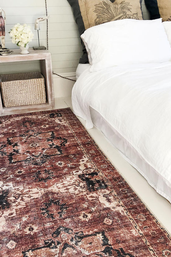 Distressed Vintage Cezanne Terracotta Runner - VITAL 2244-01