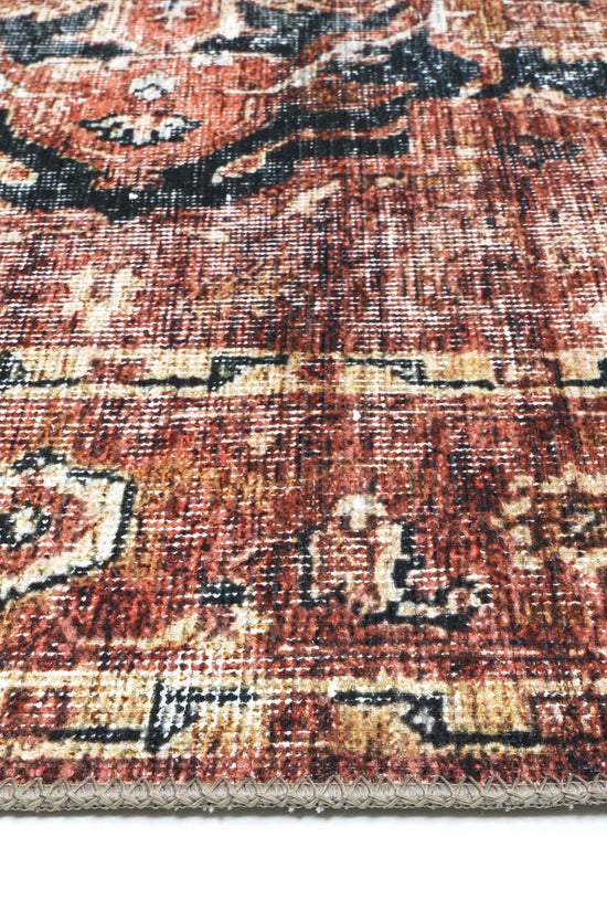 Distressed Vintage Cezanne Terracotta Runner - VITAL 2244-01