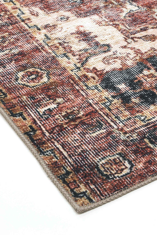 Distressed Vintage Cezanne Terracotta Runner - VITAL 2244-01