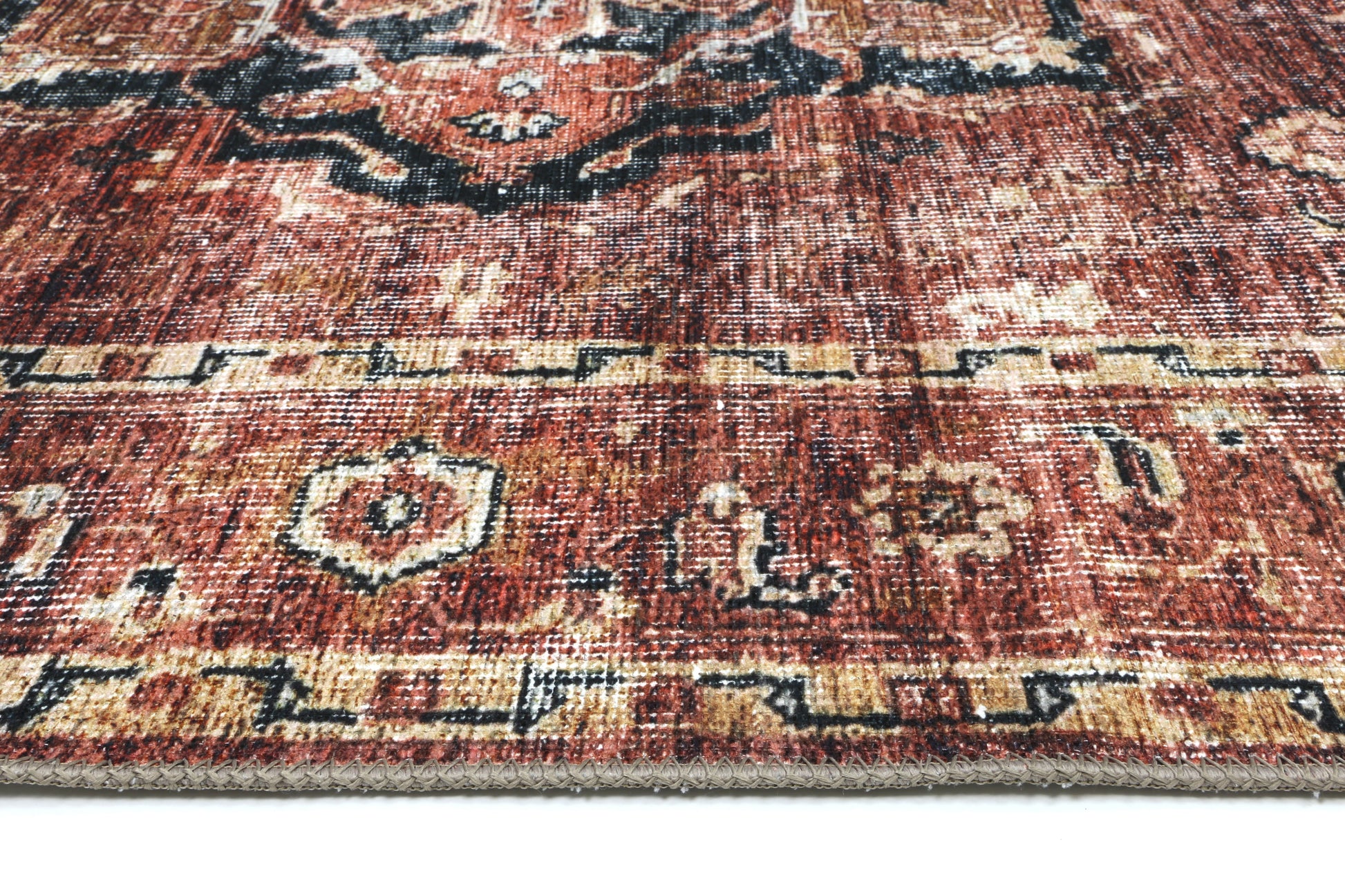 Distressed Vintage Cezanne Terracotta Area Rug - VITAL 2244-01