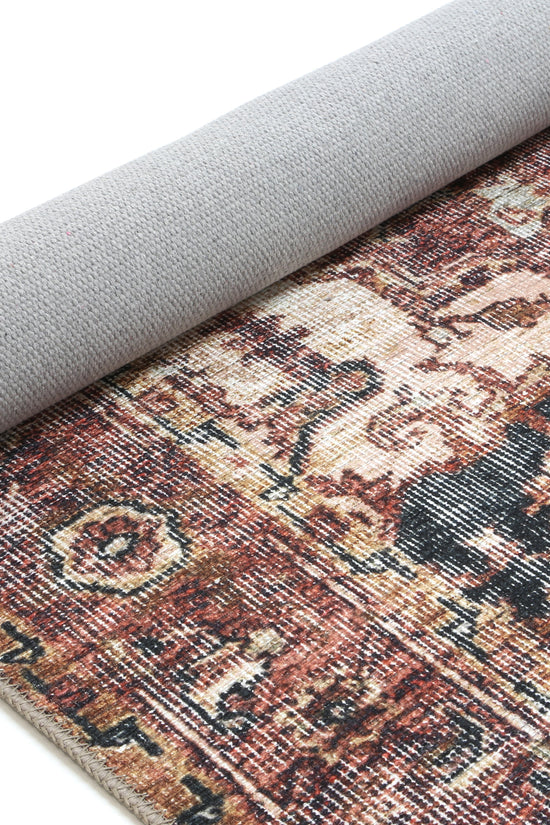 Distressed Vintage Cezanne Terracotta Area Rug - VITAL 2244-01