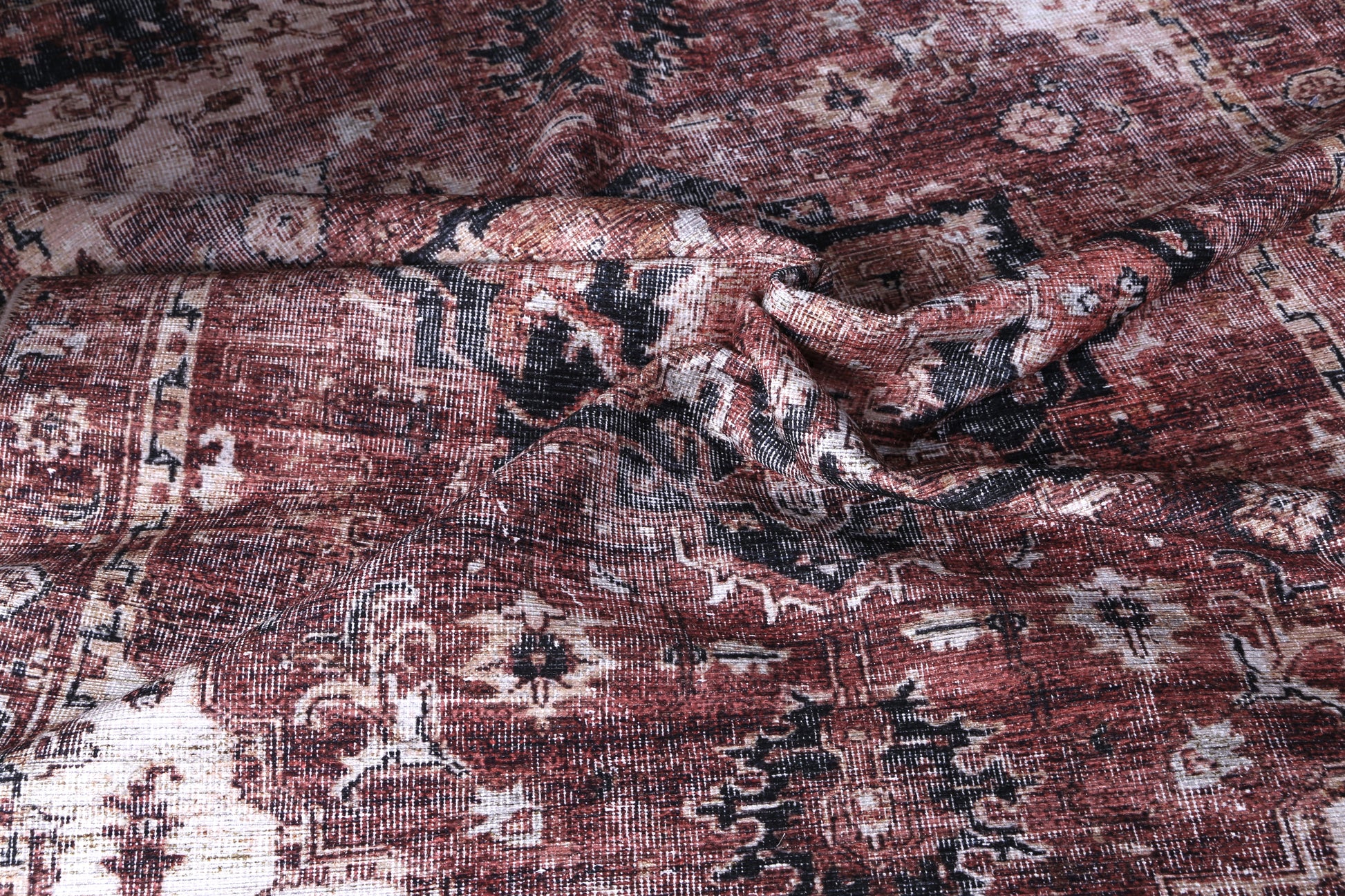 Distressed Vintage Cezanne Terracotta Area Rug - VITAL 2244-01