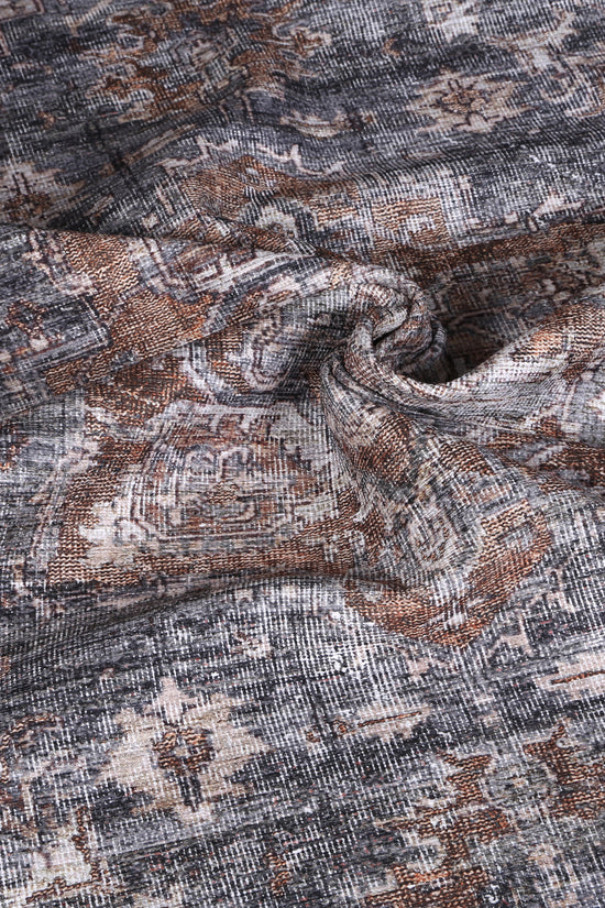 Distressed Vintage Cezanne Rabbit Gray Inca Gold Area Rug - VITAL 2244-04