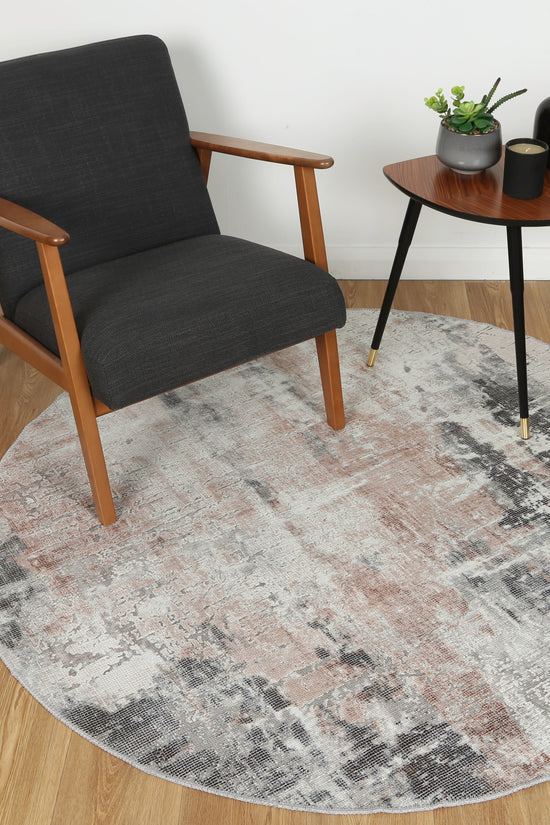 Abstract Twilight Ash Round Rug - VITAL 2286-02