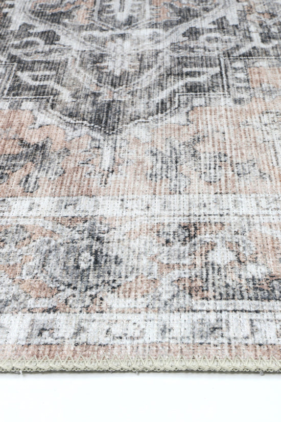 Distressed Vintage Cezanne Blush Washable Rug - VITAL 3082-11