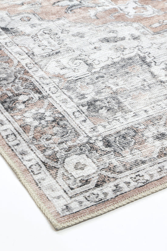 Distressed Vintage Cezanne Blush Washable Rug - VITAL 3082-11