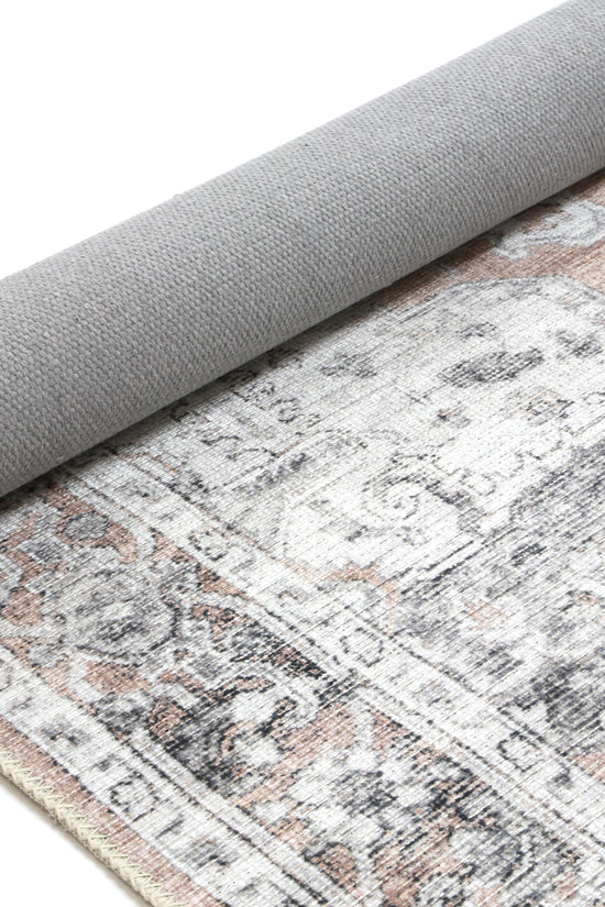 Distressed Vintage Cezanne Blush Washable Rug - VITAL 3082-11