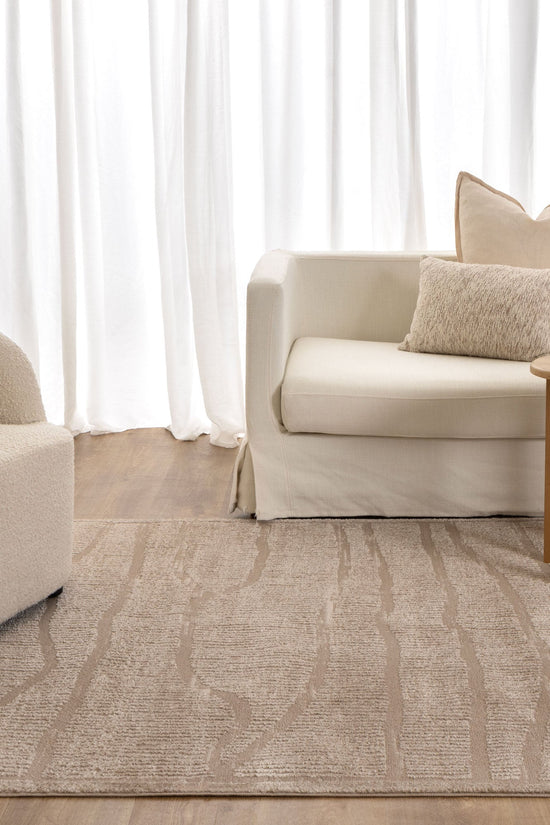 Sierra Abstract Beige Lines Rug