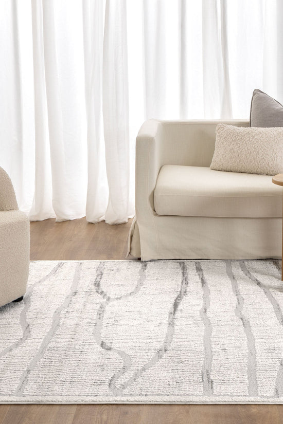 Sierra Abstract Silver Lines Rug