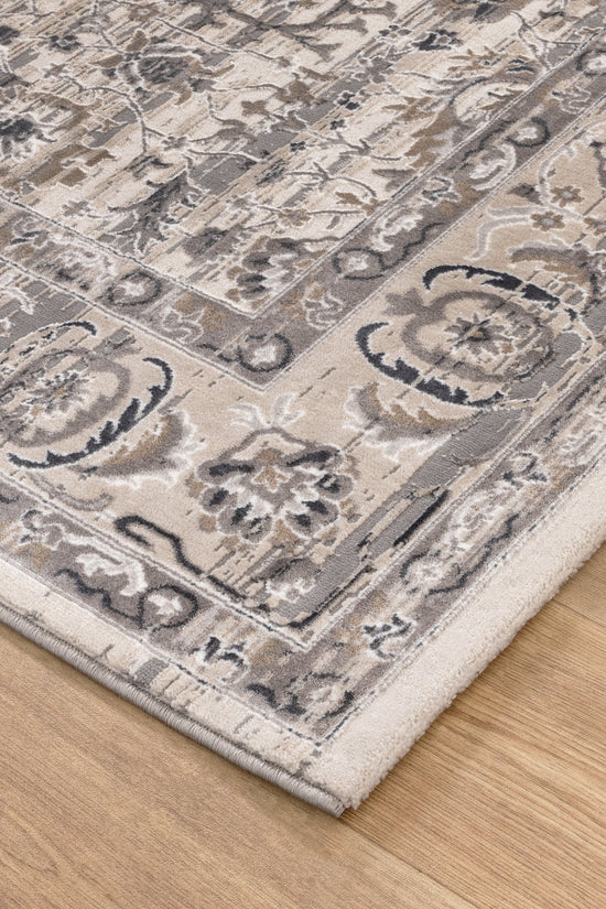 Atina Distressed Transitional Beige Grey Rug - AT05