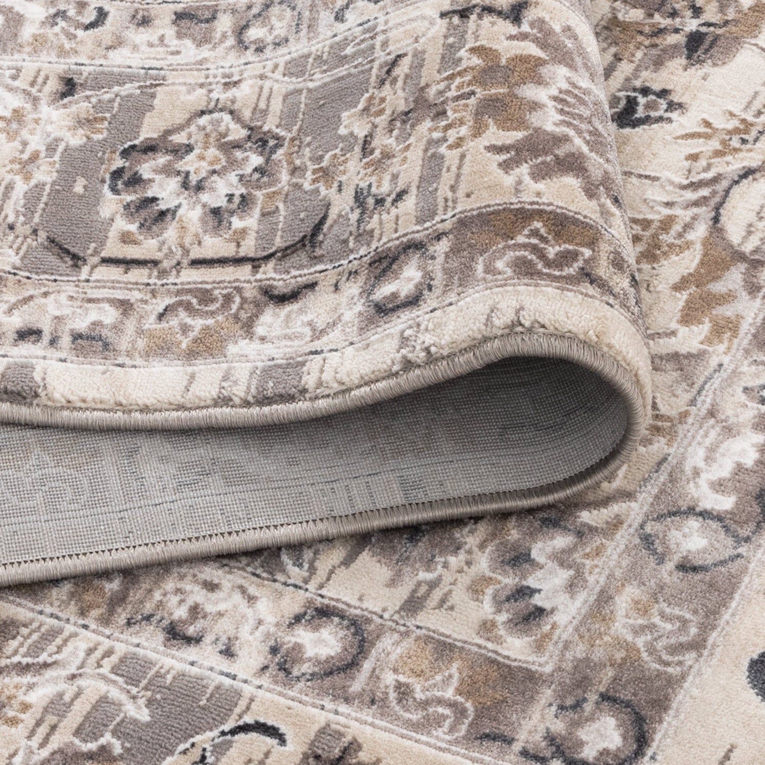 Atina Distressed Transitional Beige Grey Rug - AT05