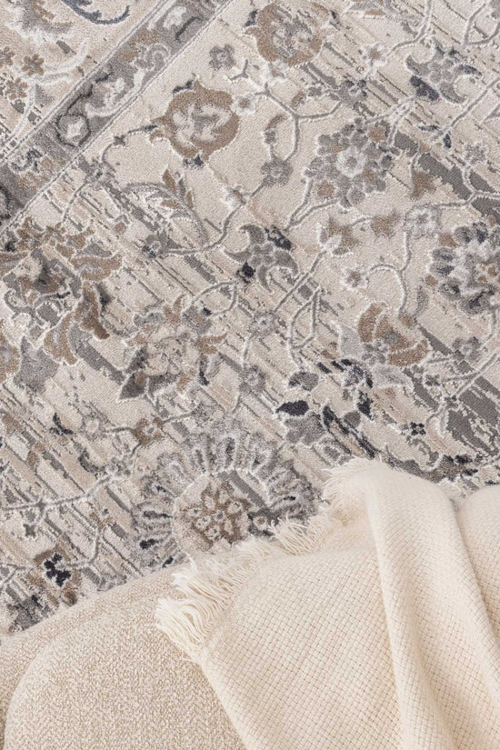 Atina Distressed Transitional Beige Grey Rug - AT05