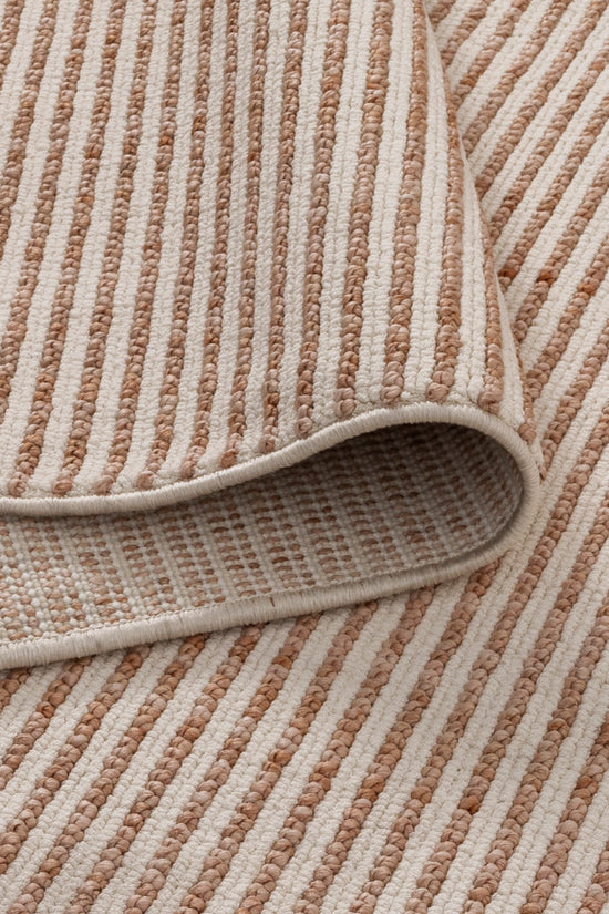 Berno Pink Ivory Loop Stripes Rug - B002