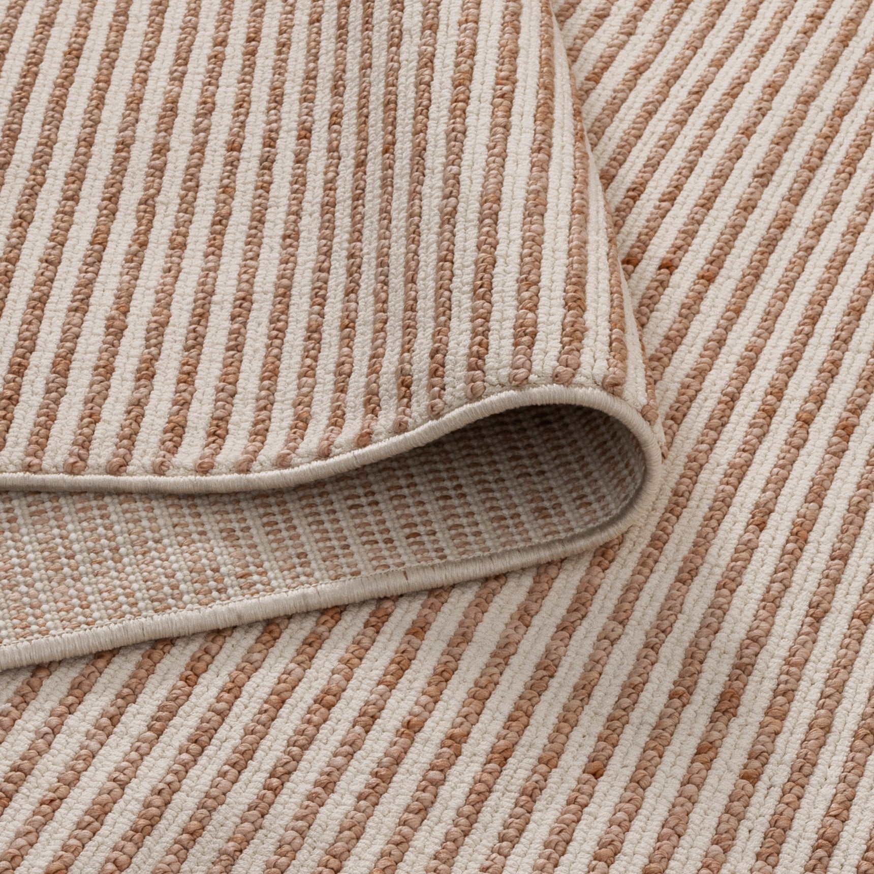 Berno Pink Ivory Loop Stripes Rug - B002