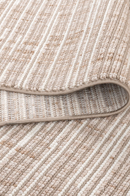 Berno Beige Ivory Loop Lines Rug - B007