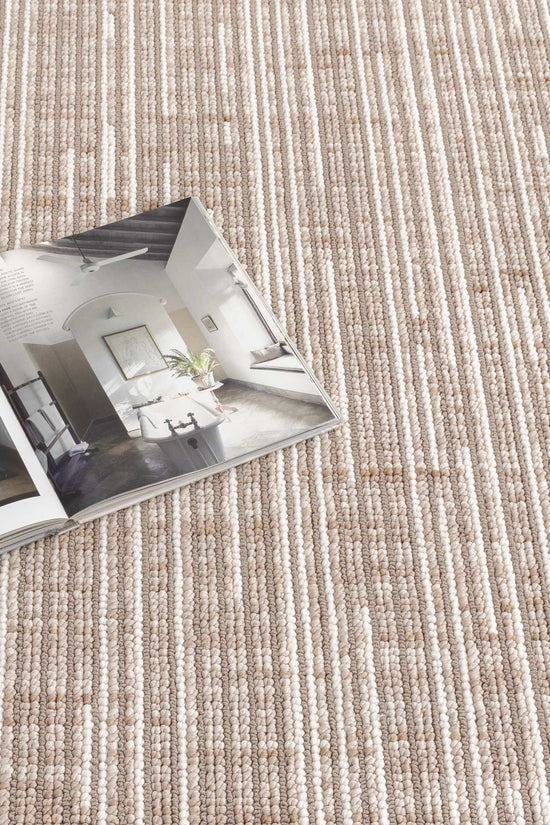 Berno Beige Ivory Loop Lines Rug - B007