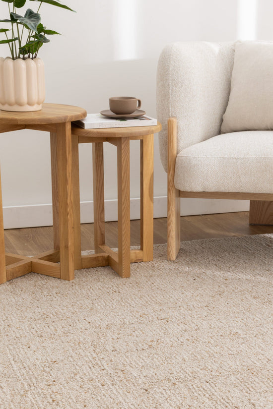 Seren Beige Modern Wool Rug