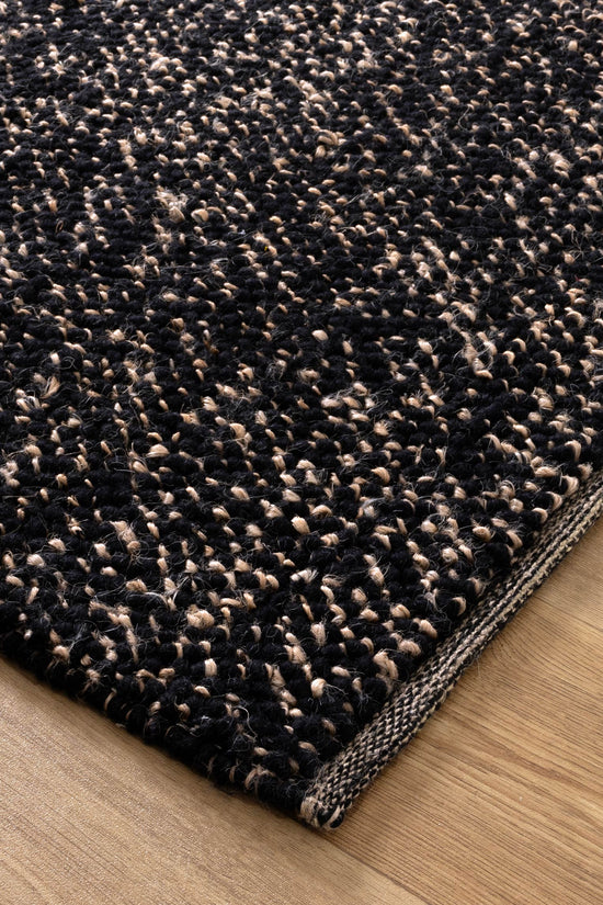 Eco Weave Black Jute and Wool Rug