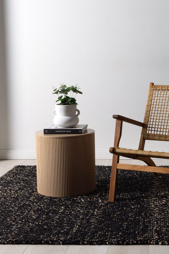 Eco Weave Black Jute and Wool Rug