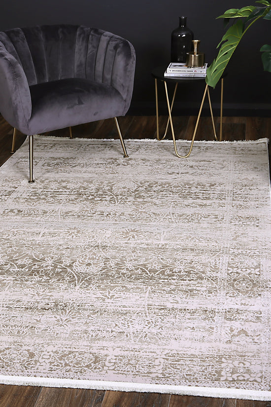 Bohemian Paradise Solid Beige Modern Rug - 02BEIG
