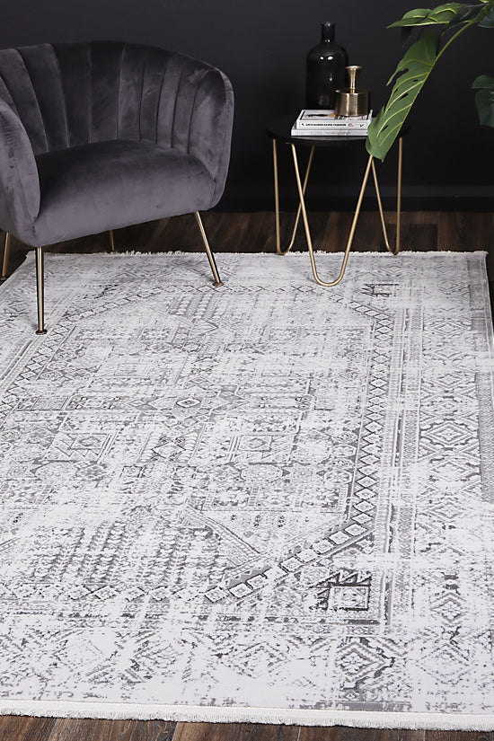 Bohemian Paradise Panel Grey Rug - 03GREY