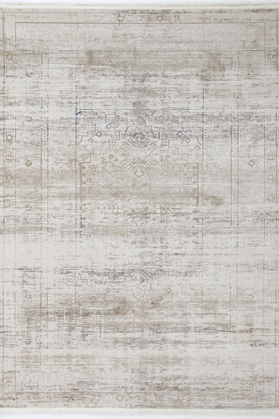 Bohemian Paradise Traditional Beige Blue Rug -04BBLU