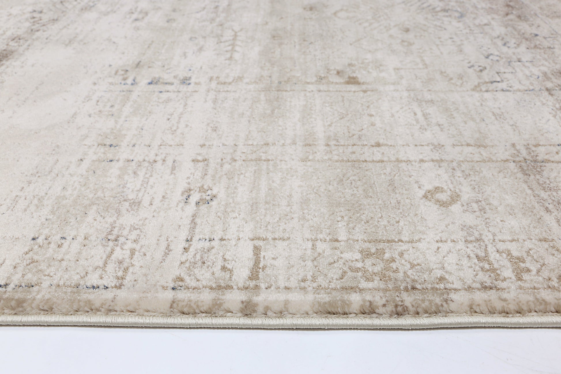 Bohemian Paradise Traditional Beige Blue Rug -04BBLU