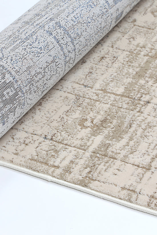 Bohemian Paradise Traditional Beige Blue Rug -04BBLU