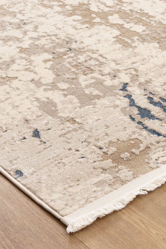 Bohemian Paradise One Modern Beige Blue Rug - 01BBLU