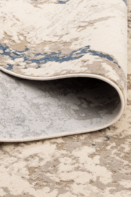 Bohemian Paradise One Modern Beige Blue Rug - 01BBLU