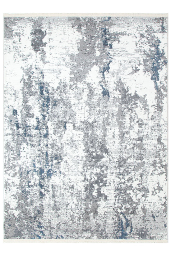 Bohemian Paradise One Modern Grey Blue Rug - 01GBLU