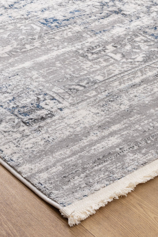 Bohemian Paradise Medalion Grey Blue Rug - 06GBLU