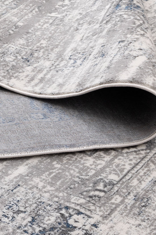 Bohemian Paradise Medalion Grey Blue Rug - 06GBLU