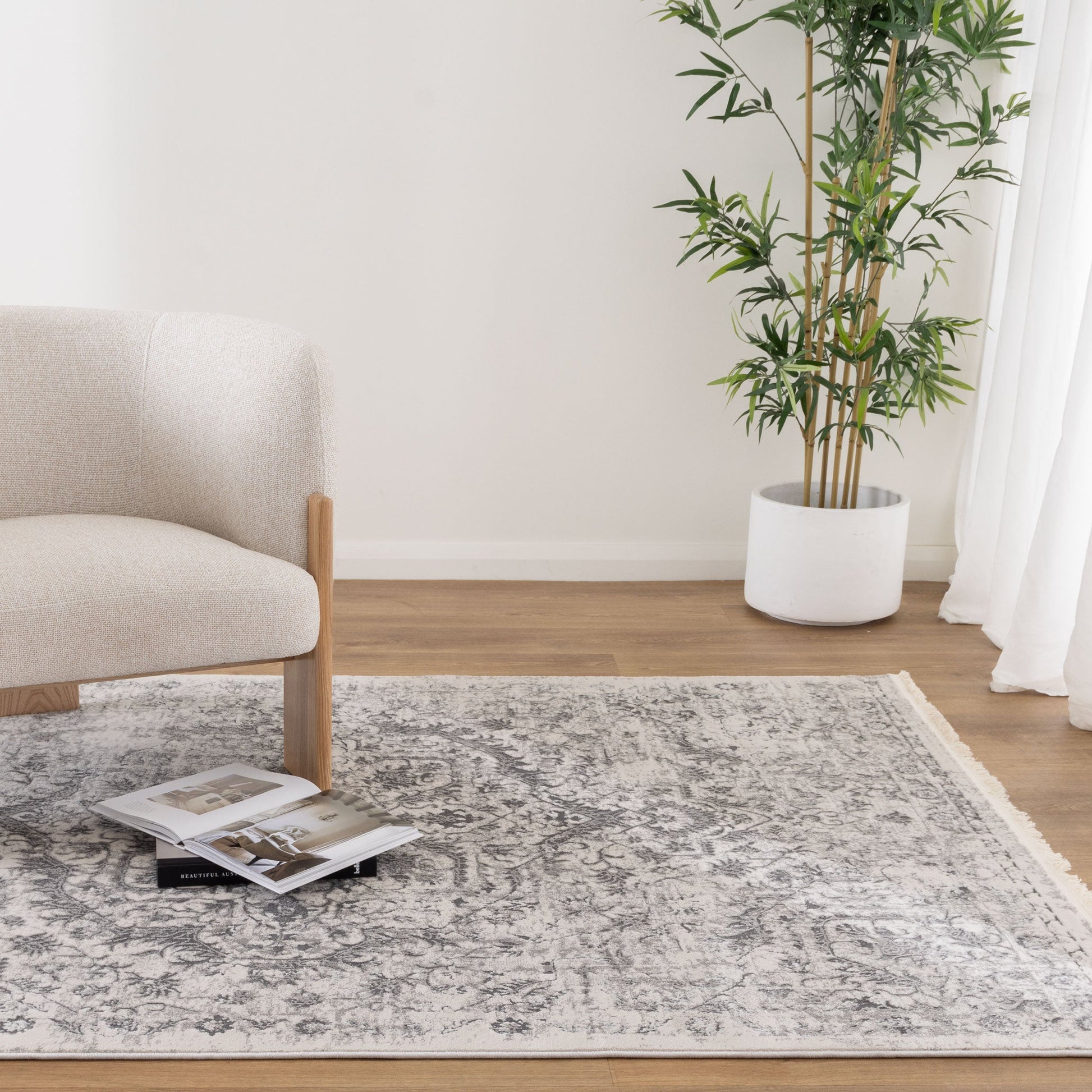 Bohemian Paradise Vintage Grey Rug - 07GREY