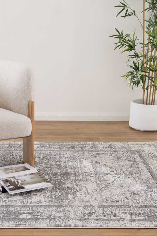 Bohemian Paradise Vintage Medalion Grey Rug - 08GREY