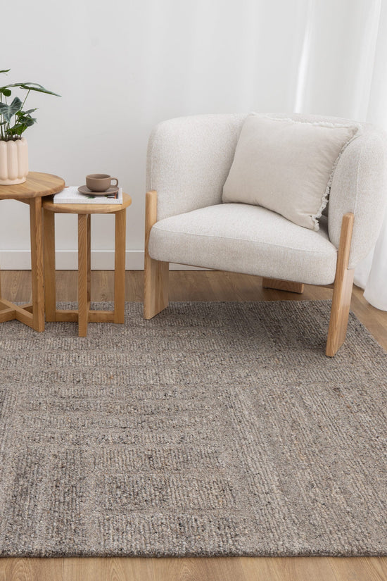 Seren Brown Grey Modern Wool Rug