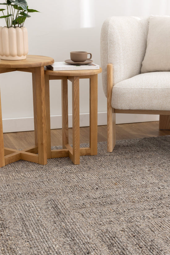 Seren Brown Grey Modern Wool Rug