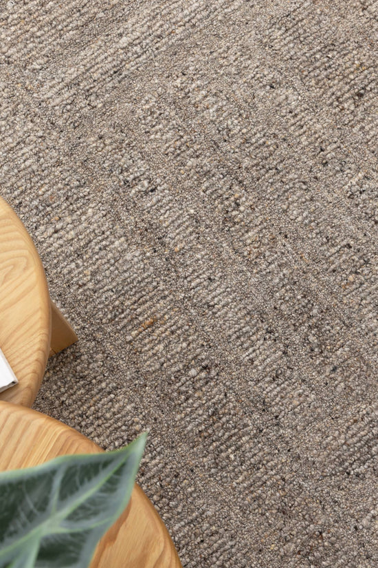 Seren Brown Grey Modern Wool Rug