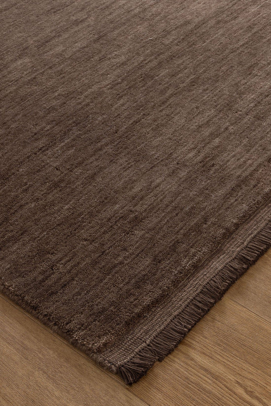 Charleston Hand-Knotted Wool Rug Brown