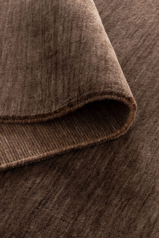 Charleston Hand-Knotted Wool Rug Brown